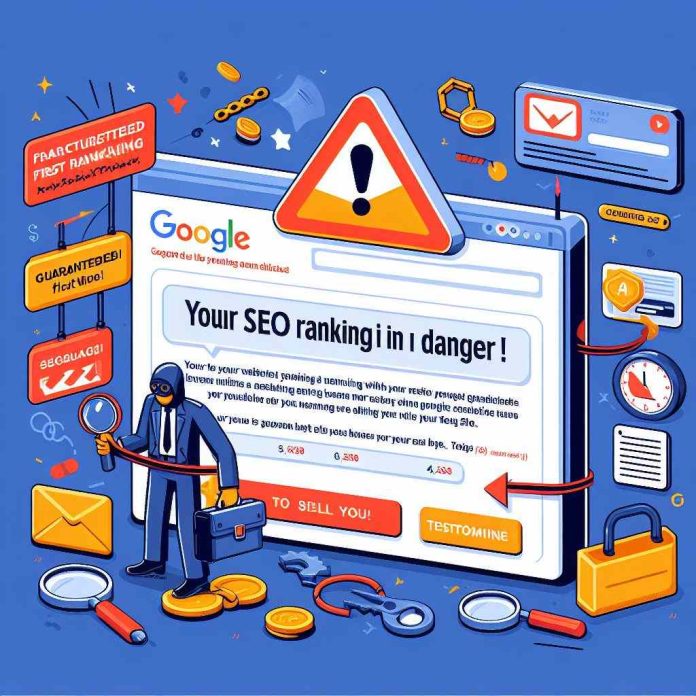a man repairing google seo and wanted to show most common seo scams