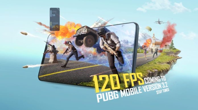 image showing pubg running in mobile with caption 120 fps are coming to pubg mobile version 3.2