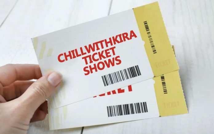 image of 2 tickets in hands of a men showing ChillWithKira Ticket Show
