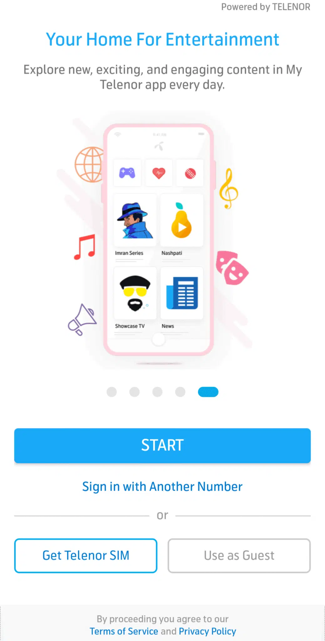 login with mobile number or as a guest