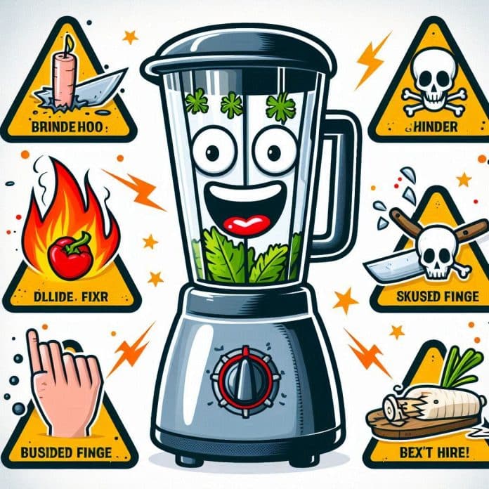 A vegetable blender with possible hazards