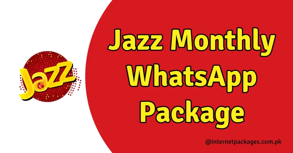 image of jazz kogo with white and red background showing Jazz WhatsApp Package Monthly Code