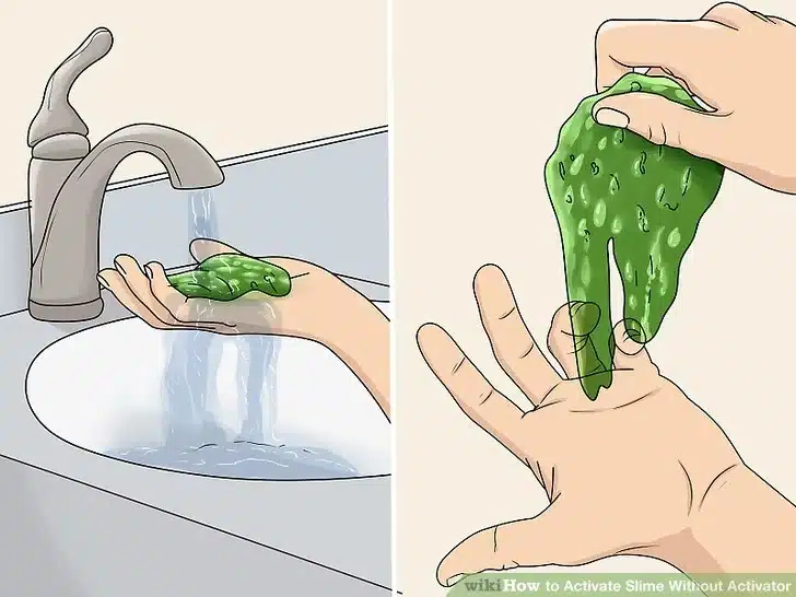 man is playing with slime