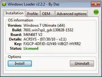 imagw showing windows loader 2.2.2 is activating windows 7