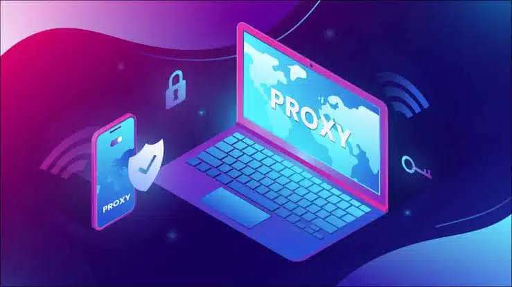 a laptop using secure blockaway proxy
