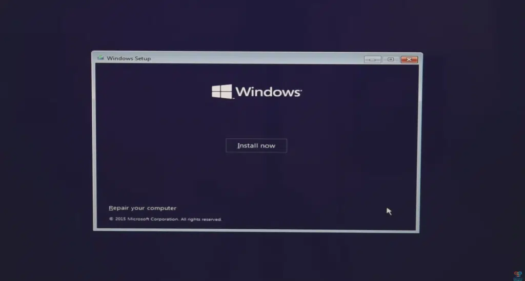pressing install now button