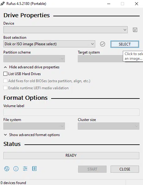 rufus is making USB bootable