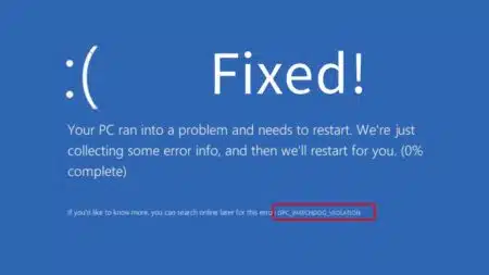 image showing dpc watchdog violation error in Windows