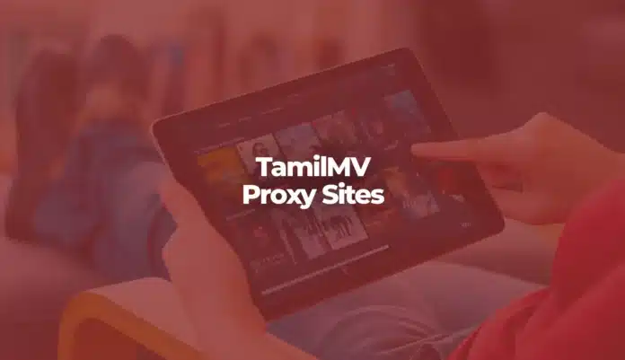 image showing tamilmv proxy sites on a laptop