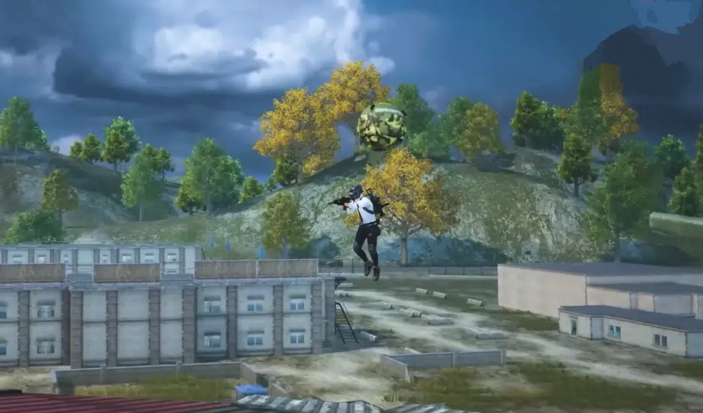 PUBG character is flying using Hot Air Balloons
