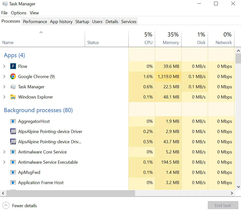 Image showing Taskbar in Windows