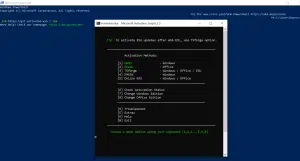 Download Microsoft Activation Scripts (MAS) | Latest Version 2025 Image of a powershell showing Microsoft Activation scripts is running