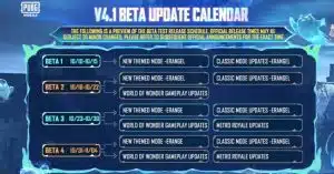 Image showing PUBG Mobile beta 4.1 schedule