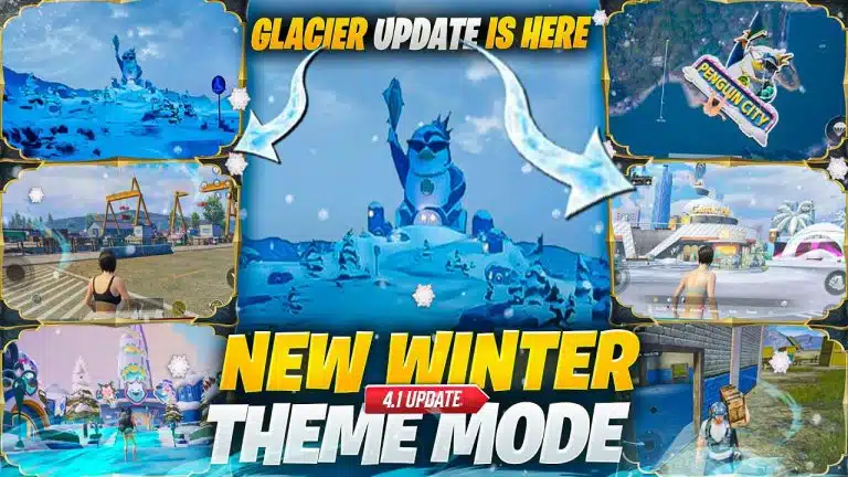 PUBG Mobile 4.1 Update Release Date! Snowy Penguinville Theme Mode and More details Image showing pubg 4.1 update theme mode and some features